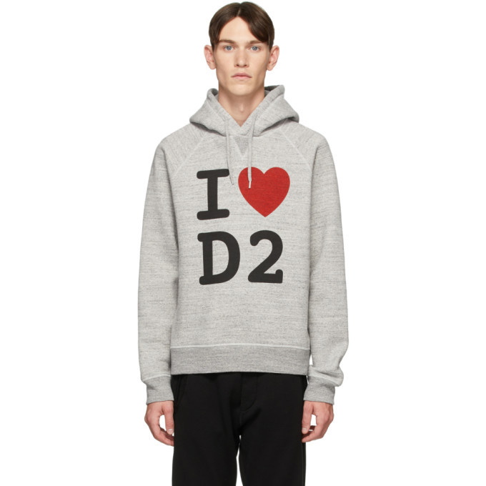 Photo: Dsquared2 Grey I Love D2 Hoodie