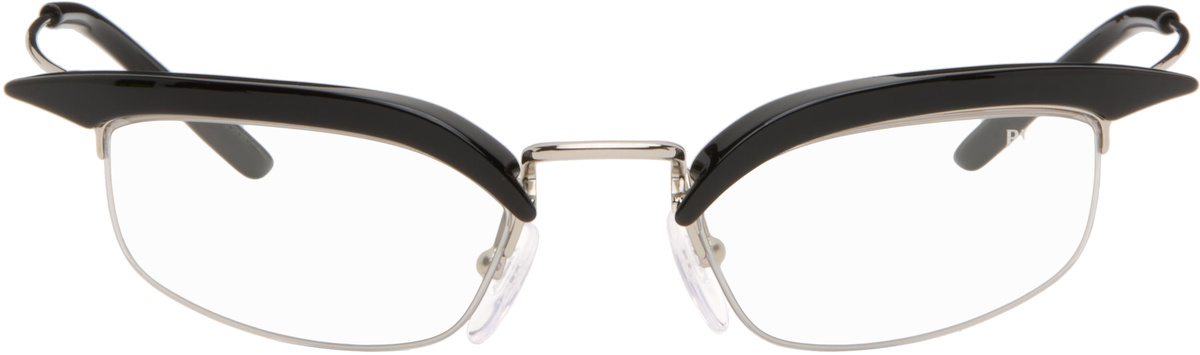 Prada Eyewear Black Catwalk Angular Cateye Glasses