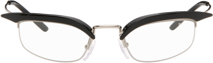 Photo: Prada Eyewear Black Catwalk Angular Cateye Glasses