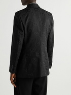 GUCCI - Oversized Logo-Jacquard Cotton-Blend Canvas Blazer - Black