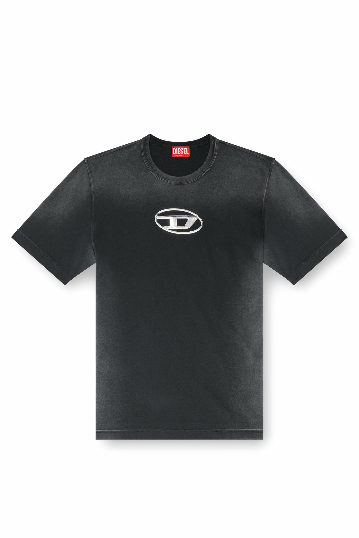 Diesel Faded T-shirt with cut-out Oval D logo - T-Shirts Mens in