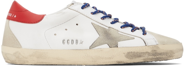 Photo: Golden Goose White & Red Super-Star Classic Sneakers