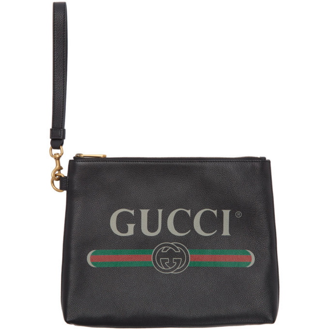 Photo: Gucci Black Logo Portfolio Pouch