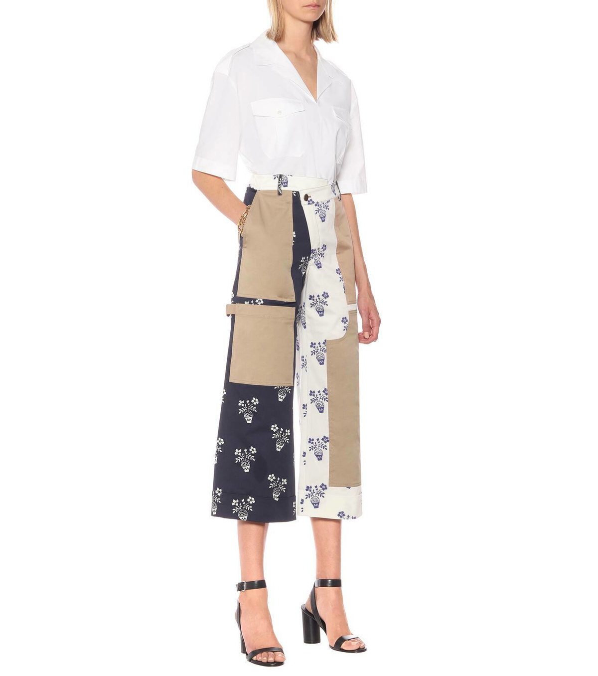 Monse Patchwork high-rise cotton pants