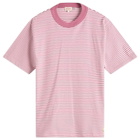 Armor-Lux Men's Fine Stripe T-Shirt in Malaga/Milk