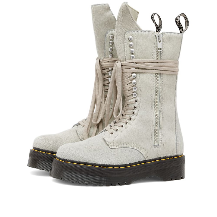 Photo: Rick Owens x Dr. Martens Quad Sole Calf Length Boot in White