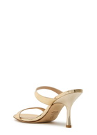 Stuart Weitzman Nudist 85 Metallic Leather Mules Gold