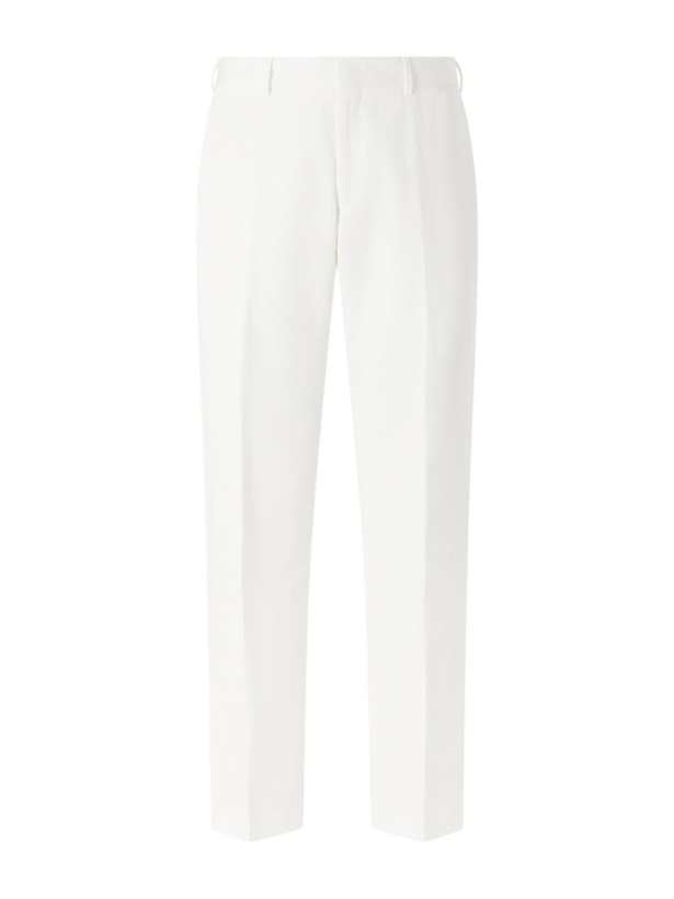 Photo: Paul Smith - Straight-Leg Cotton and Linen-Blend Twill Trousers - White