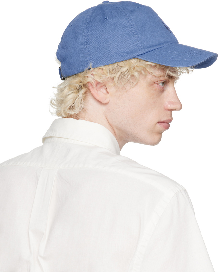 Polo Ralph Lauren Curved Brim Blue Logo Cotton Chino Classic Sport White  Adjustable Cap