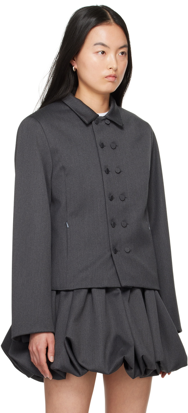 Aaron Esh Gray Double-Breasted Jacket