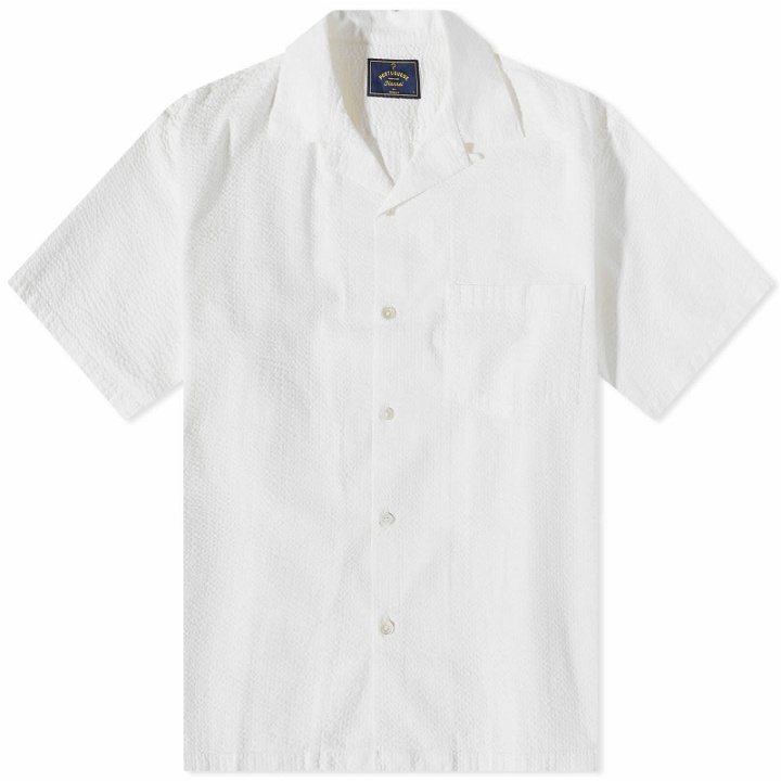 Photo: Portuguese Flannel Men's Atlantico Seersucker Vacation Shirt in White