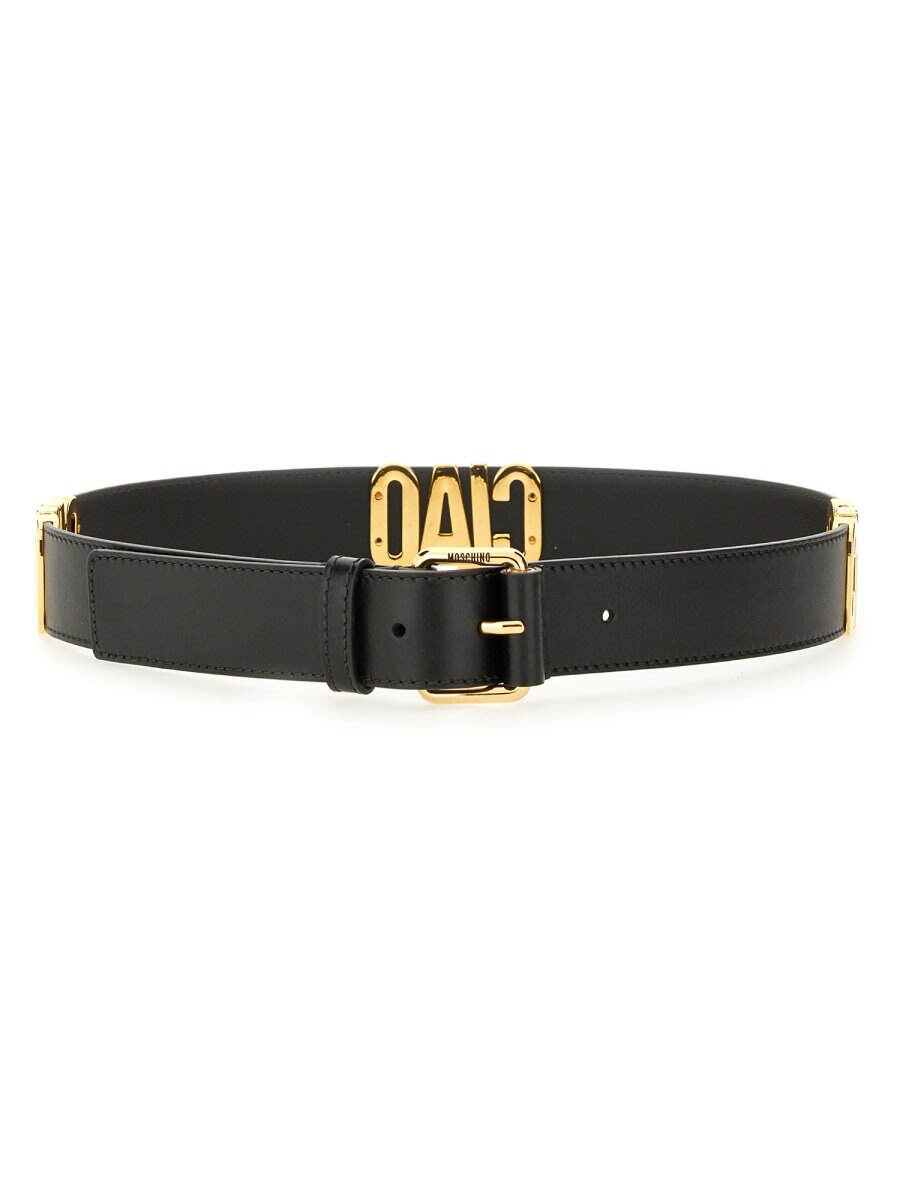 【関税＆送料込み】Moschino Belts Leather belt with logo | Moschino