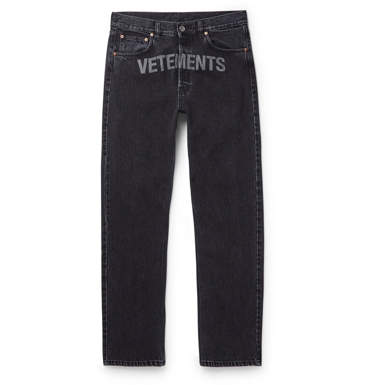 Photo: Vetements - Logo-Detailed Denim Jeans - Black