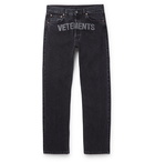 Vetements - Logo-Detailed Denim Jeans - Black