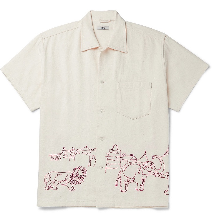 Photo: BODE - Embroidered Cotton-Canvas Shirt - White