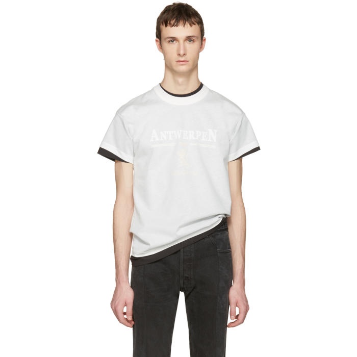 Photo: Vetements White Hanes Edition Fitted Double Antwerpen T-Shirt