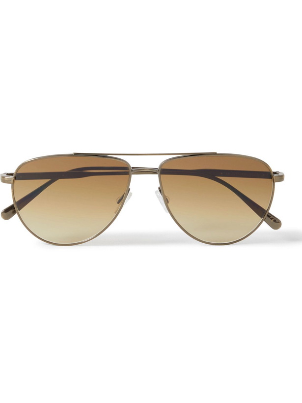 Photo: Brunello Cucinelli - Oliver Peoples Aviator-Style Gold-Tone Sunglasses