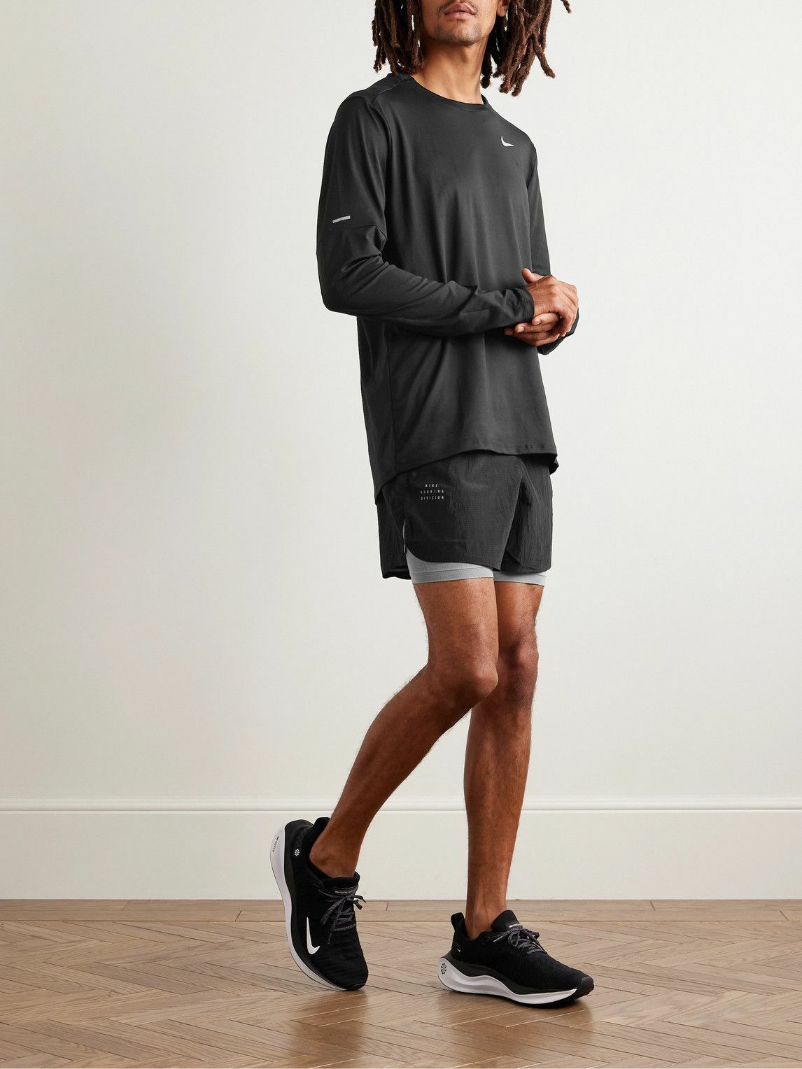 Nike Running - Stride 2-in-1 Nylon-Ripstop and Dri-FIT Shorts - Black