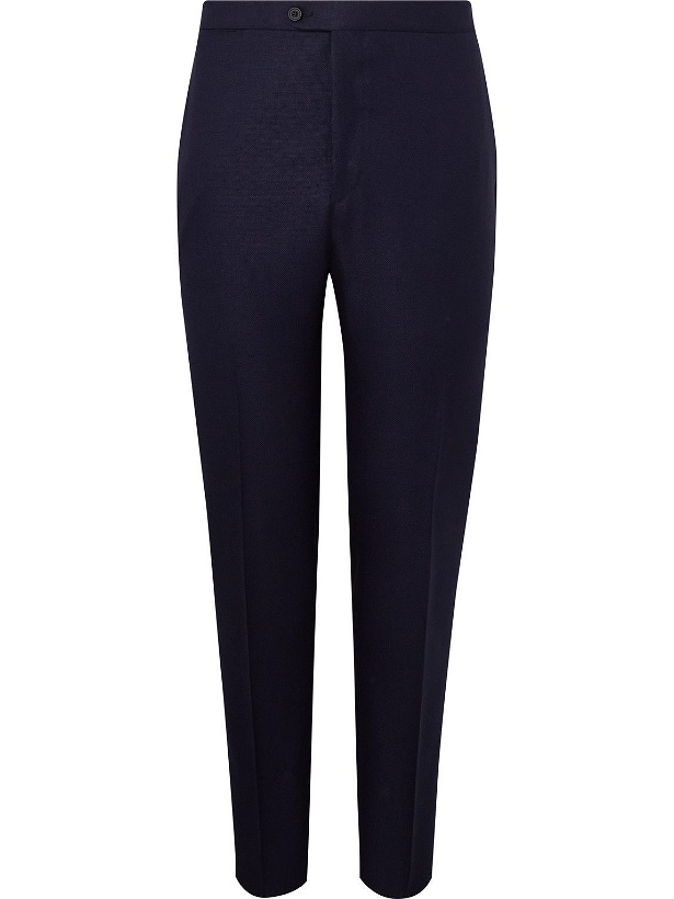 Photo: Thom Sweeney - Slim-Fit Tapered Wool-Hopsack Suit Trousers - Blue