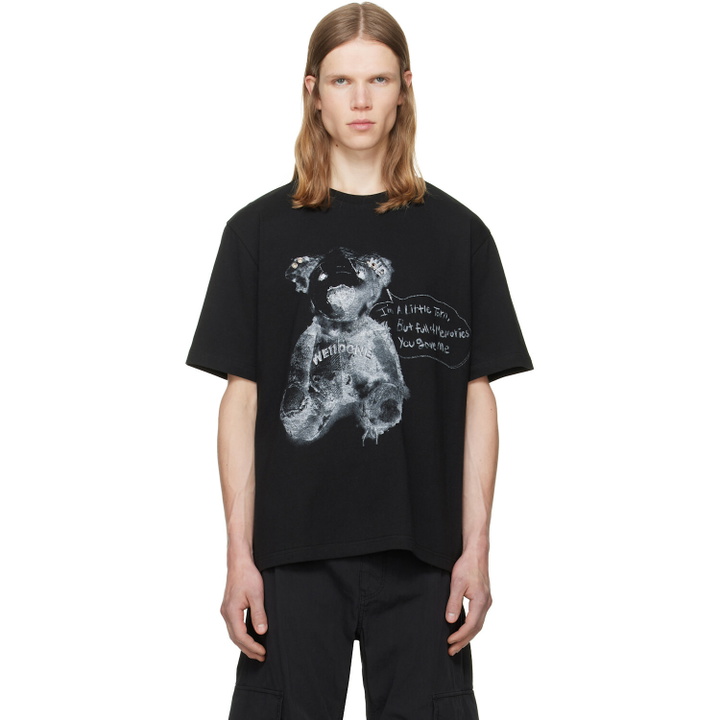 Photo: We11done Black Drawing Teddy T-shirt
