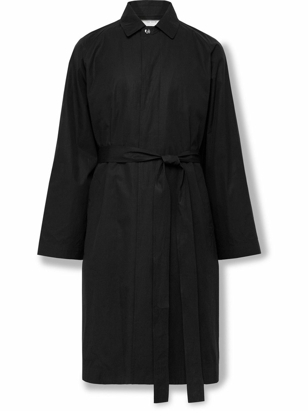 Photo: The Row - Eugene Belted Cotton-Poplin Coat - Black