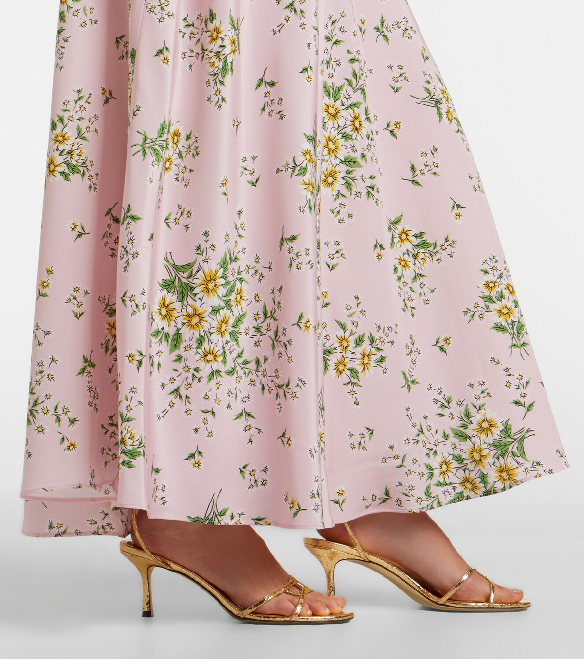 Rodarte Floral-appliqué floral silk crêpe gown