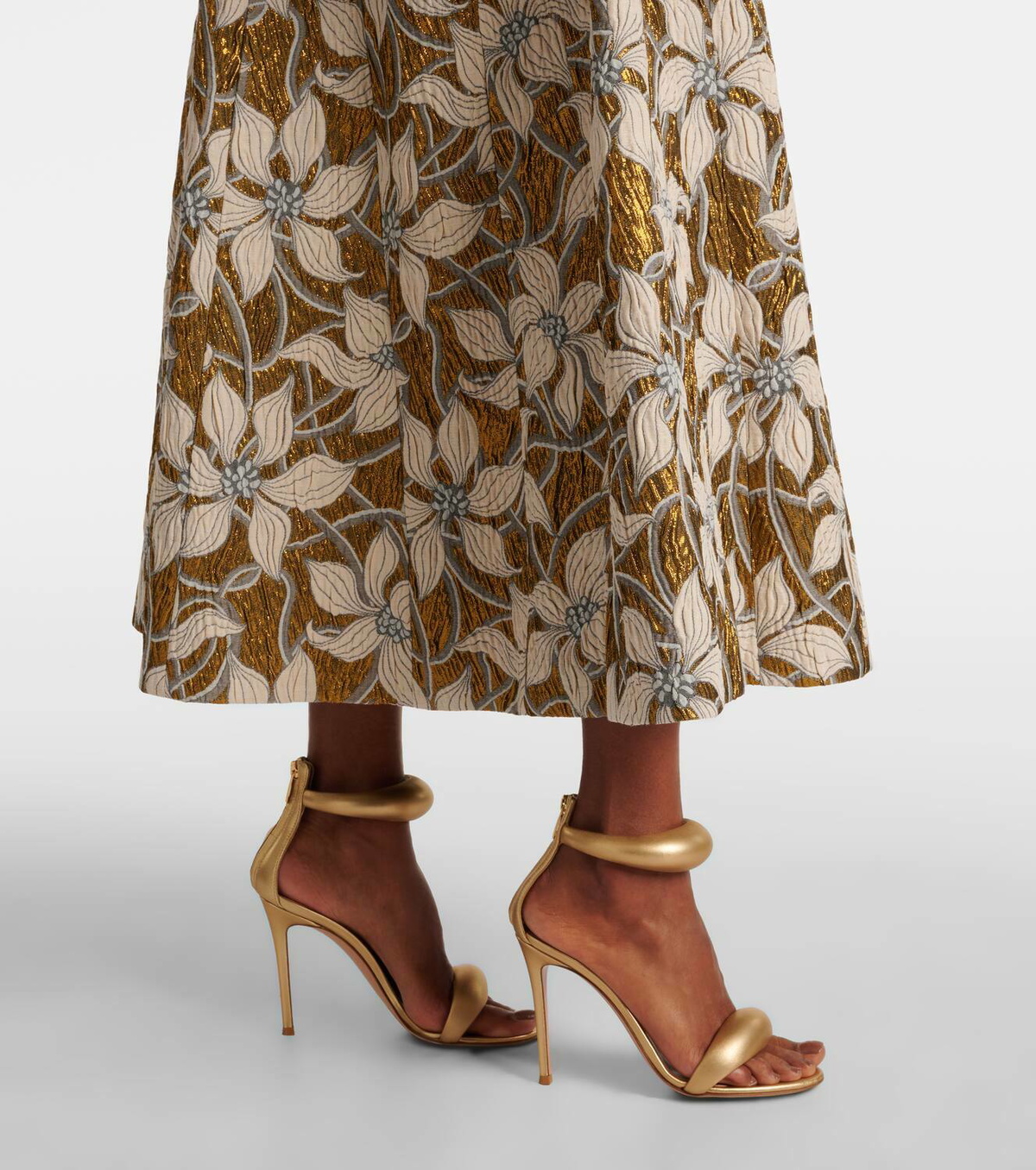 Markarian Marjorie floral brocade midi skirt