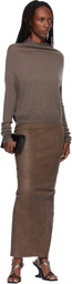 Rick Owens Gray Temple LS Crater Sweater