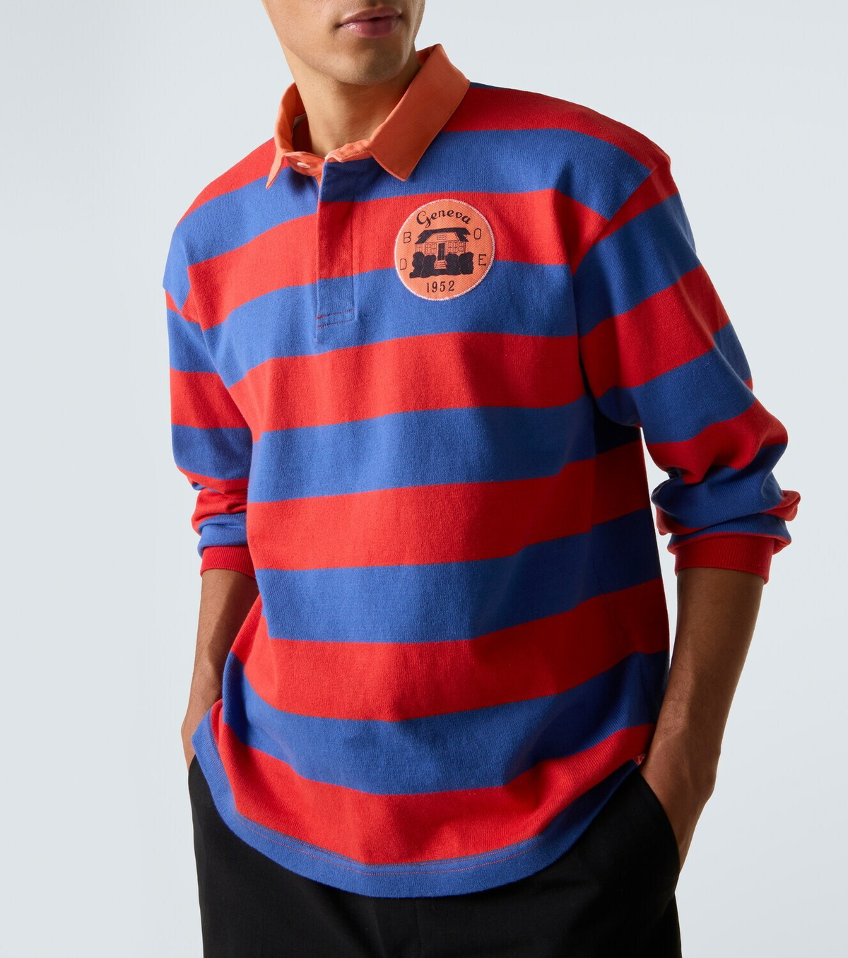 Bode Striped cotton polo shirt