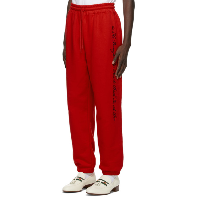 SSENSE WORKS SSENSE Exclusive Jeremy O. Harris Red Cursive Text Lounge