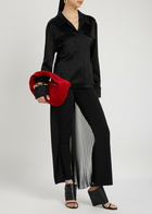 Courrèges Darted Satin Shirt Black