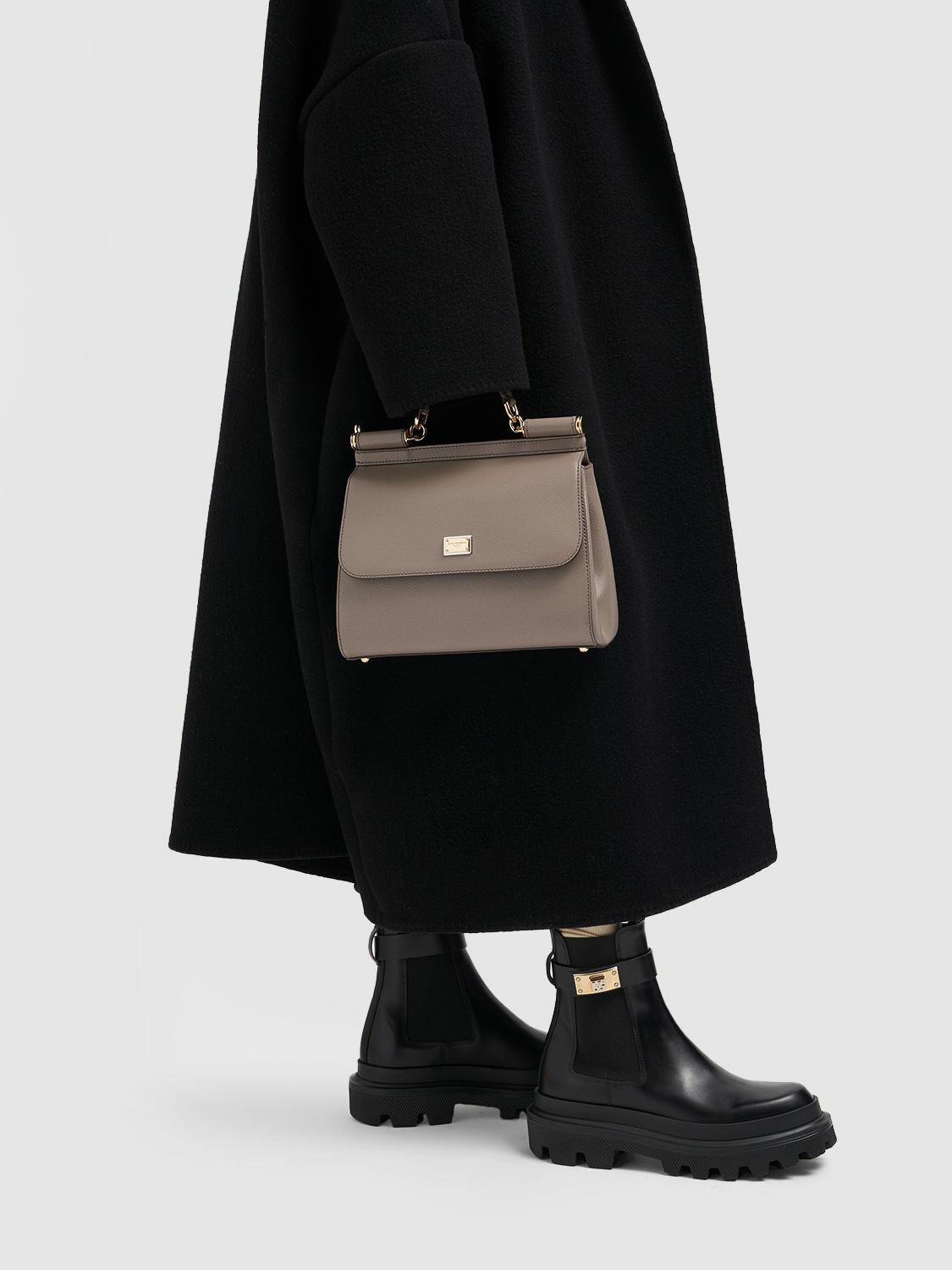 DOLCE & GABBANA Medium Sicily Dauphine Leather Bag