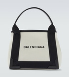 Balenciaga - Cabas leather-trimmed canvas tote bag