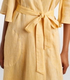 Eres Audacieuse belted linen midi dress