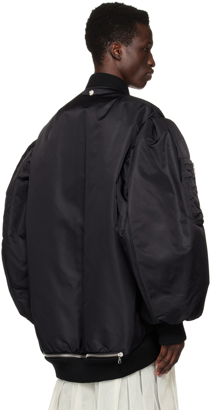 Simone Rocha Black Puff Sleeve Bomber Jacket Simone Rocha