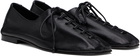 HEREU Black Plegada Supple Shiny Oxfords