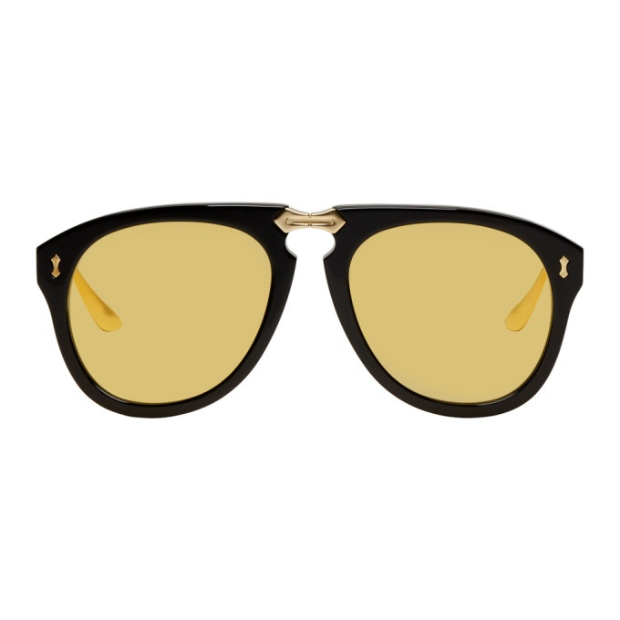 Photo: Gucci Black and Gold Fold-Up Aviator Sunglasses