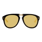 Gucci Black and Gold Fold-Up Aviator Sunglasses
