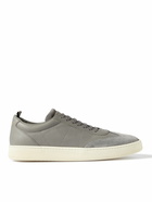 Officine Creative - Kombo Suede-Trimmed Leather Sneakers - Gray