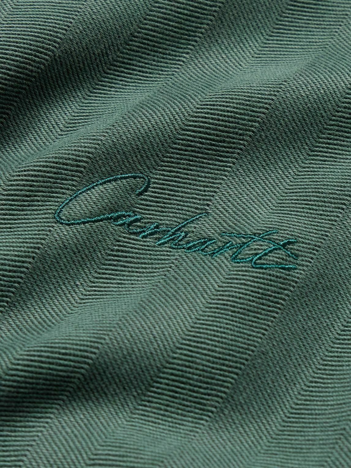Carhartt WIP - Morrison Logo-Embroidered Herringbone Cotton Rugby Shirt - Green