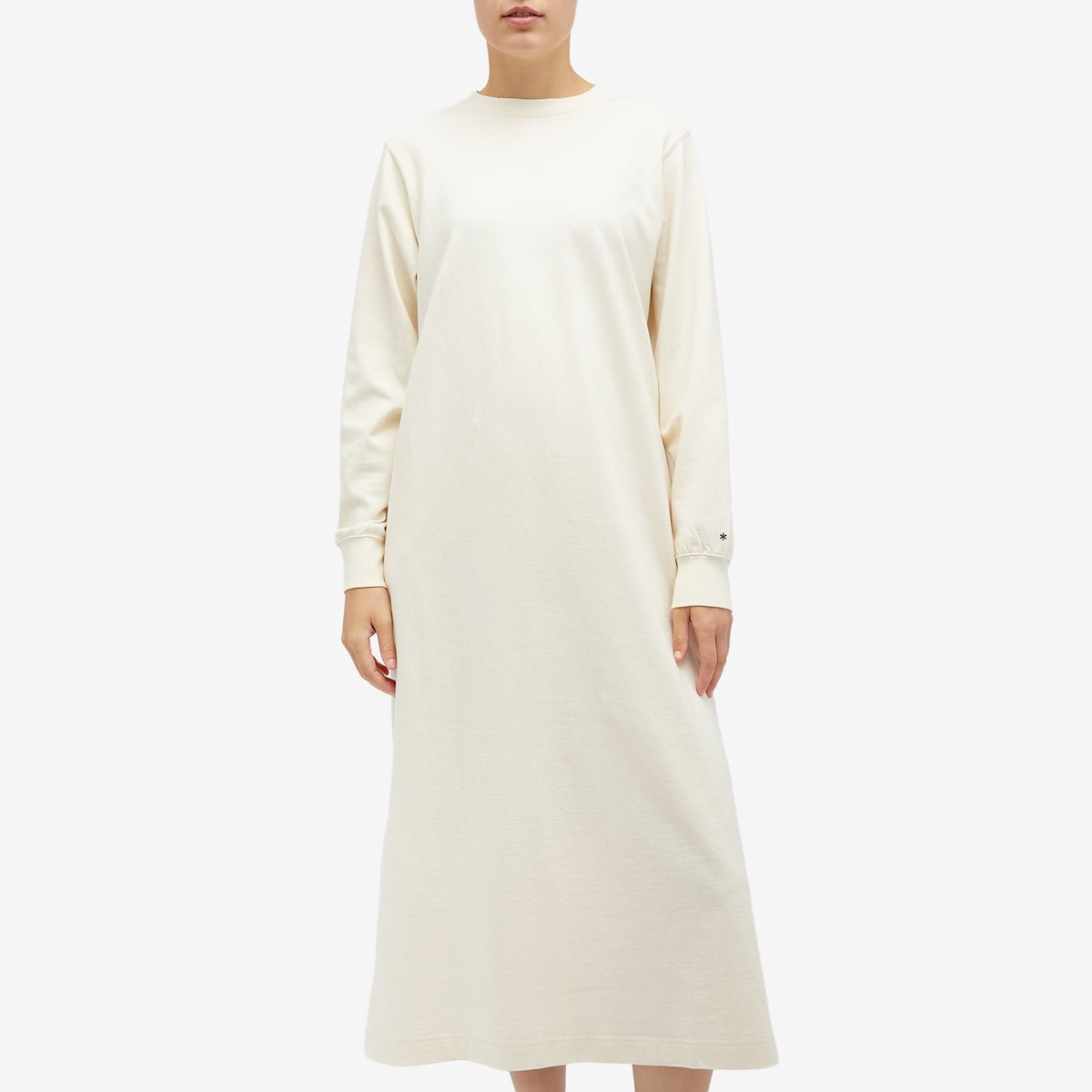 Snow Peak Women's Recycled Cotton Midi Dress in Ecru