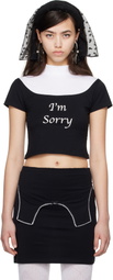 I'm Sorry by Petra Collins SSENSE Exclusive Black & White JennyFax Edition Sister T-shirt
