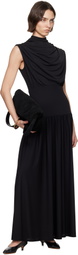 Kallmeyer Black Victoria Draped Maxi Dress