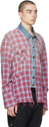 Greg Lauren Red Boxy Saloon Trucker Studio Shirt