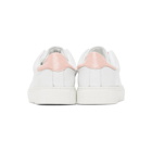 Joshua Sanders White and Pink Square Toe Sneakers