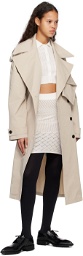 System Beige Belted Trench Coat