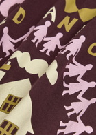 Damson Madder Paper Cut Gals Printed Cotton T-shirt Purple