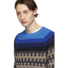 Dries Van Noten Navy Nebular Bi Fabric Sweater