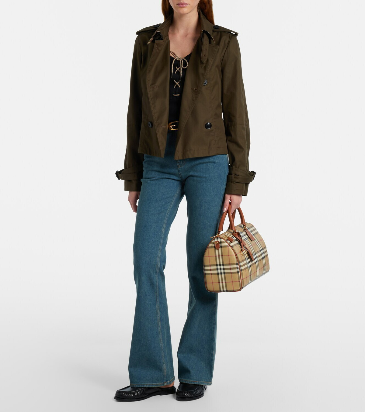 Burberry Cropped cotton gabardine trench jacket