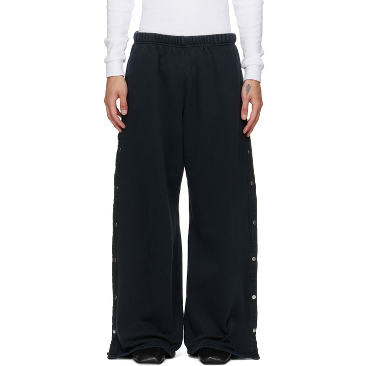Photo: Les Tien Black Heavyweight Party Snap Sweatpants